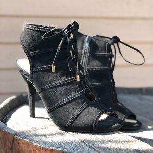 Black gladiator heels
